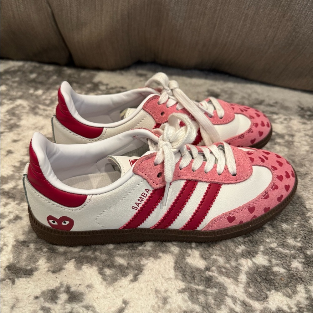 adidas Samba Valentine Pink & White Heart Sneakers